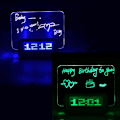 Miniatyrbillede 2 af 7: LED Digitalt Elektronisk Mini Bordur Kalender Temperatur Plastik Lysende Beskedtavle Vækkeur Hjem Soveværelse Tilbehør (Blå, A)