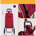 Miniatyrbillede 4 af 5: Indkøbsposer, Bærbar Sammenklappelig Erstatningspose Vandtæt 40L Oxford Canvas Indkøbsvogn Backup Trolley Tasker, Genanvendelig Ekstra Taske
