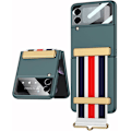 Miniatyrbild 1 av 6: Smalt Telefonfodral för Samsung Galaxy Z Flip 3 med Justerbar Färglist green