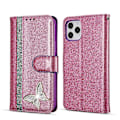 Miniatyrbillede 1 af 4: Glitter Pulver Sommerfugl Læder Telefon Cover til iPhone 12 mini