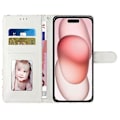 Miniatyrbillede 3 af 5: Kompatibel til iPhone 16 Case PU Læder 3D Mønster Print Telefon Wallet Cover