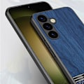 Miniatyrbild 2 av 5: Skal för Samsung Galaxy A35 5G Trästruktur Läderbelagd TPU Skyddande Mobilskal