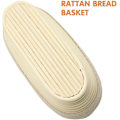 Miniatyrbillede 2 af 7: 21 cm/8 tommer Oval Lang Banneton Brøddej Hævekurv i Rattan med Foring til Professionelle & Hjemmebagere