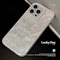Pikkukuva 4 / 4: iPhone 14 Pro TPU -kotelo simpukankuviolla ja helmikoristeella, suojaava puhelinkuori