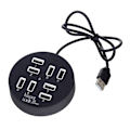 Miniatyrbilde 1 av 3: Hub Sirkulær Multiport Splitter Lader Adapter black