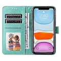 Miniatyrbillede 3 af 5: Præget solsikke læder telefoncover til Iphone 12 Mini (grøn)