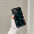 Miniatyrbillede 2 af 5: 1 stk. Etui til iPhone 16, Meteorit Boble Mønster Elektroplettering Glitter Krøllet Bølget Ramme Blankt Etui, Blødt TPU Stødsikkert Etui til iPhone 16 Ph