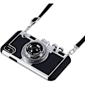 Miniatyrbilde 1 av 5: 3D Retro Kameraveske, Støtsikker Veske for iPhone 12Pro XS Xr Max 7 8 Plus, Avtakbar Snor