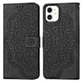 Miniatyrbillede 1 af 4: Mandala-præget flip-læder telefoncover til iPhone 12 mini