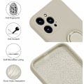 Miniatyrbillede 2 af 5: Hvid. Gælder for Apple 12 Pro Max 6.7'' Silikone Beskyttelsesetui med Ring 360 Roterende Holder til Apple - Magnetisk Bilholder