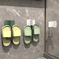 Miniatyrbillede 2 af 3: Vægmonteret stærk bærende slipperhylde uden huller dark green