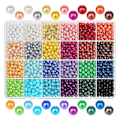 Miniatyrbilde 1 av 5: 1680 stk. 6 mm 24 farger runde perler hullperler for smykkelaging løse avstandsperler for juvel
