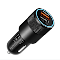 Miniatyrbillede 1 af 6: 38W dobbelt biloplader 20W USB-C & 18W USB-A QC3.0 Sort M