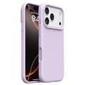 iPhone 17 Pro Max Cover med Blød Mikrofiberforing, Flydende Silikone + PC Beskyttelse Bønne Lilla Bean Purple