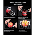 Miniatyrbillede 4 af 5: Æbleskærer, rustfrit stål, kerne, rustfri, skåret frugt, 12 blade