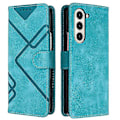 Miniatyrbillede 1 af 5: Til Samsung Galaxy Z Fold5 Linjemønster Hudfølelse Læder Telefon Cover