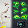 Miniatyrbild 1 av 7: Dinosaurie lysande väggdekaler, självhäftande DIY-dekaler