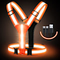 Pikkukuva 1 / 6: LED-heijastinliivi, USB-ladattava, säädettävä vyötärö/olkapää - Oranssi Orange