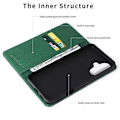 Miniatyrbillede 3 af 3: Ægte læder krokodille tekstur pung telefoncover til iPhone 16 Plus - Grøn