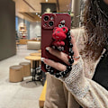 Miniatyrbillede 1 af 5: Passer til iPhone 15/16 mobiltelefon cover gradient bjørn frostet fuld blød case iPhone15 plus rød