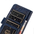 Miniatyrbillede 4 af 5: PU læder etui med pung og tekstur af kohud til iPhone 16 Plus med stativ
