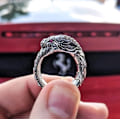Miniatyrbilde 3 av 5: Punk Drage Ring, drage Ring, gotisk Rose Gull Dragehode Ring 9