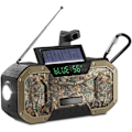 Miniatyrbild 2 av 10: Vevradio med solpanel, 5000mAh digital radio med LCD-skärm, IPX5 vattentät solcellsdriven vevradio