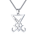 Miniatyrbillede 1 af 3: Rustfrit Stål Gotisk Hexe Signet Lucifer Badge Satanisk Kirke sliver