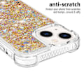 Pikkukuva 2 / 2: iPhone 14 6,1 tuuman puhelimelle, nestemäinen kelluva glitter-paljetti TPU-takakuori / sydämet