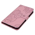 Miniatyrbilde 4 av 5: For Samsung Galaxy S25 Deksel Ugle Blomst Trykket Lær Lommebokdeksel med Stropp - Rose Gull