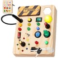 Montessori Aktivitetsbrett med 27 LED-lys - Pedagogisk sensorisk leke for småbarn 1-6 år, gave til gutter og jenter