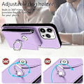 Miniatyrbild 2 av 5: Kompatibelt med iPhone 16 Pro Max Plånboksfodral med Korthållare Design 360° Rotationsring Stativ Snäppknapp Stöttåligt Skyddsfodral för iPhone 16 Pro