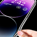 Miniatyrbild 3 av 5: För iPhone 14 Pro Max Skarvad Telefonfodral Läderbelagd TPU+PC Hybrid Skal
