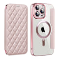 Miniatyrbillede 1 af 4: For iPhone 13 Shield Magsafe RFID Tyverisikret Rhombus Læder Telefon Cover