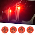 Miniatyrbilde 1 av 7: 4 stk. Bil Dør Sikkerhet LED Advarselslys 12V Trådløs LED Blinkende Kollisjonslys red