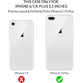 Pikkukuva 2 / 5: iPhone 8 Plus -kotelo, iPhone 7 Plus -kotelo tytöille ja naisille, jossa on rengasteline, silikoninen suojakotelo PC-puskurilla, kestävä 3-in-1-kotelo iPhonelle