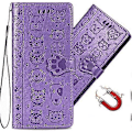 Miniatyrbillede 1 af 5: Etui til iPhone 16 Pro Max 2024 Wallet Case til kvinder med kortholder Præget sødt flip PU læder magnetisk beskyttelsescover med lanyard til iPhone