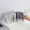 Miniatyrbillede 3 af 5: Skrivebordsstativ til 12 plader, transparent og tykk