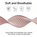 Miniatyrbillede 2 af 4: 4 Dele Elastisk Nylon Kompatibel med Fitbit versa 3 / Fitbit sense Justerbar Elastisk Stof Smart Watch Sportsrem (Pink/Hvid/Røget)