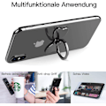 Miniatyrbild 4 av 5: Mobiltelefonringhållare 360 Grader Rotationsbar Pack med 2 Svart