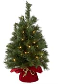 National Tree MJ3-24BGLO-B1 Kuusi, 24 tuumaa, vihreä Battery powered, with red bag