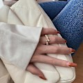 Miniatyrbillede 3 af 5: Geometrisk Type Indlagt Zirkon Åben Bambus Design Ring