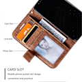 Miniatyrbild 5 av 5: För iPhone 15 Mobilskal Hudvänlig Splitsdesign Läder Mobilfodral med Handrem