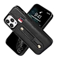 Pikkukuva 2 / 4: iPhone 14 Pro Max -puhelimen ranneke, jalusta ja lompakko, nahkainen suojakotelo