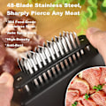 Miniatyrbillede 3 af 7: 48-pins Steaksmørner i rustfrit stål, mørbradsmørner, nål til mørning af bøffer, løsningsnål til kød, kødmørnerhammer til oksekød