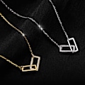 Miniatyrbillede 3 af 4: Hule Firkant Halskæder Dame Niche Design Frostklar Geometrisk gold