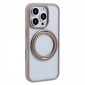 Miniatyrbild 1 av 5: För iPhone 16 Pro Max Mobilskal Ringhållare Ställ PC+TPU Mobilskal - Titanium Guld
