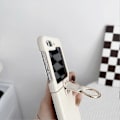 Miniatyrbild 3 av 5: För Samsung Galaxy Z Flip5 5G Litchi Läder Ring Stötsäkert Mobilskal