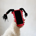 Miniatyrbild 4 av 5: Skal för iPhone 15 Pro Max, Kawaii Telefonskal 3D Silikon Tecknad Flätade Tjejer Kan DIY Roligt Sött Skal Mjukt Gummi Stötsäkert Skyddande Skal Kvinnor Gir