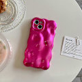 Miniatyrbild 4 av 5: Skal för iPhone 15, Cool Hot Pink Bubble Design 3D Meteoritmönster Vågigt Lockigt Ram Glitter Skal, Stötsäkert Mjukt TPU Skydd, för iPhone 15